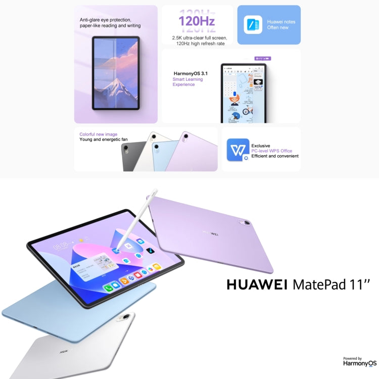 華為 HUAWEI MatePad 11英寸2023款 柔光版 WIFI DBR-W00 8GB+256GB，HarmonyOS 3.1 高通驍龍865八核 支持WiFi/藍牙/GPS，不支持谷歌商店