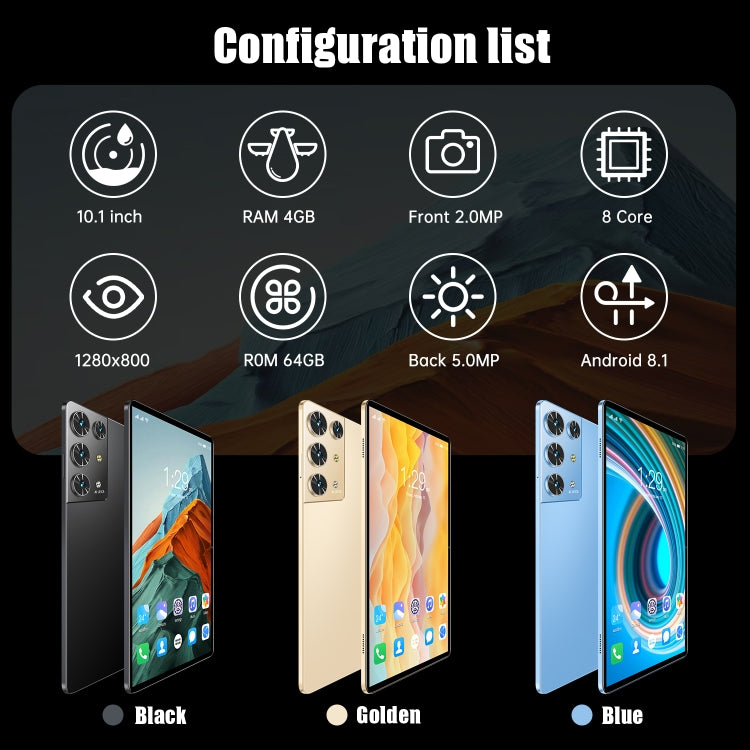 S30 Pro 10.1英寸4G LTE平板 4GB+64GB 安卓8.1 MTK6755八核 支持雙卡/WiFi/藍牙/GPS , S30 Pro 4GB+64GB