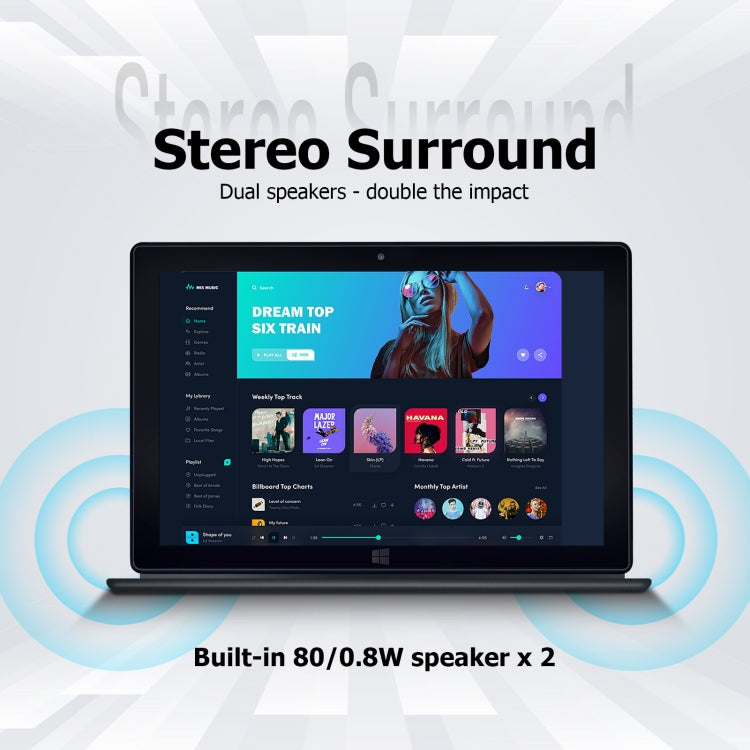 LZ1003 10.1英寸平板電腦不帶鍵盤 8GB+128GB Windows 10 英特爾賽揚J3455四核 支持TF卡/HDMI/藍牙/雙頻WiFi