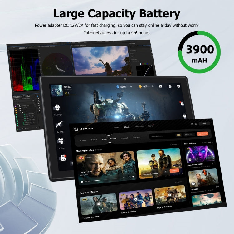 LZ1003 10.1英寸平板電腦帶鍵盤 8GB+128GB Windows 10 英特爾賽揚J3455四核 支持TF卡/HDMI/藍牙/雙頻WiFi