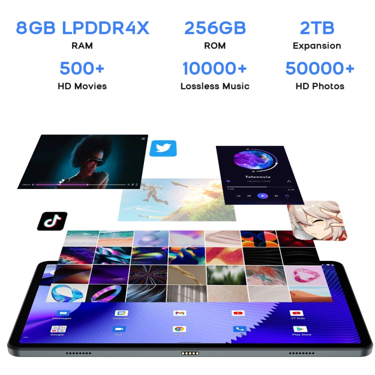 HEADWOLF Hpad2 4G LTE平板 10.95英寸 8GB+256GB 安卓11展銳T618八核 支持雙卡WiFi藍牙自帶谷歌商店，美規