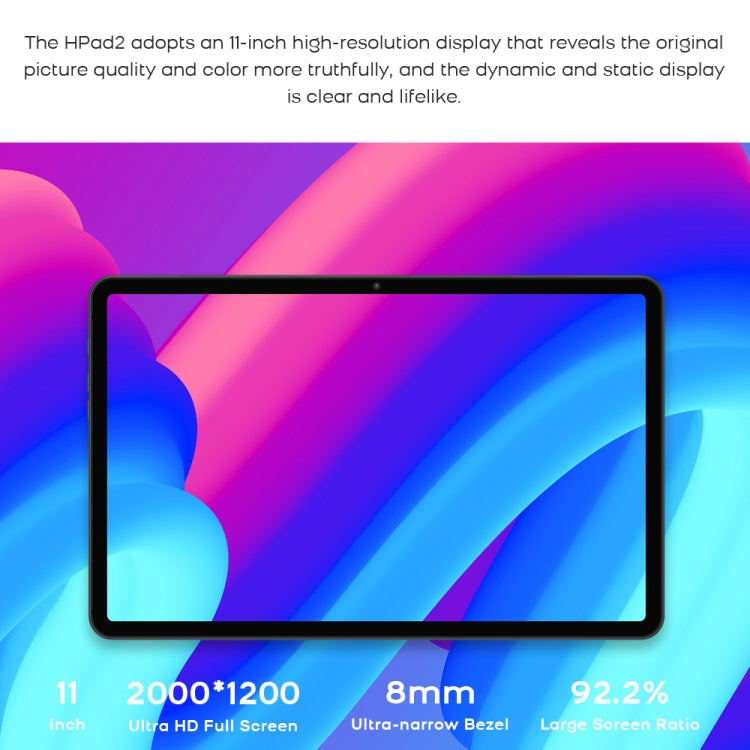 HEADWOLF Hpad2 4G LTE平板 10.95英寸 8GB+256GB 安卓11展銳T618八核 支持雙卡WiFi藍牙自帶谷歌商店，美規