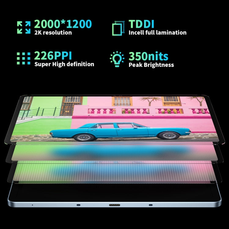 HEADWOLF Hpad1 4G LTE平板 10.4英寸 8GB+128GB 安卓11展銳T618八核 支持雙卡WiFi藍牙自帶谷歌商店，美規