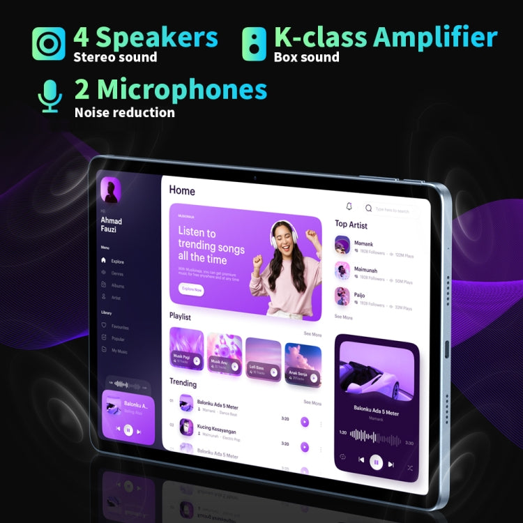 HEADWOLF Hpad1 4G LTE平板 10.4英寸 8GB+128GB 安卓11展銳T618八核 支持雙卡WiFi藍牙自帶谷歌商店，美規