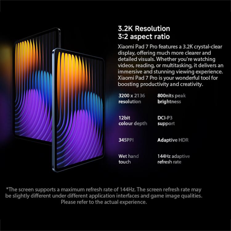 小米 Pad 7 Pro 國際版平板，12GB+512GB，11.2英寸小米HyperOS 2系統 第3代驍龍8s八核處理器