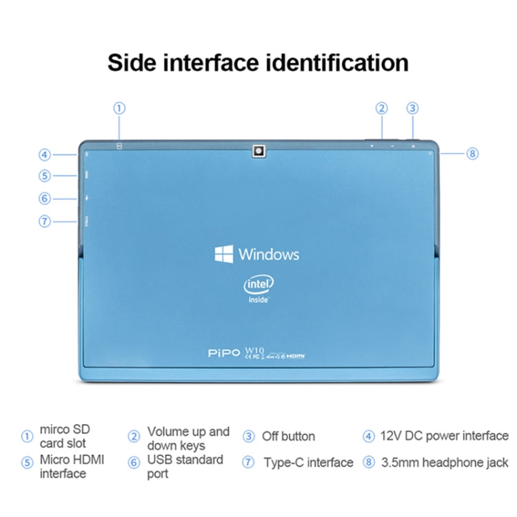 品鉑PiPO W10 二合一平板電腦 帶鍵盤&手寫筆 10.1英寸 6GB+64GB Win10系統 英特爾賽揚N4120處理器四核 支持雙頻WiFi/藍牙/TF卡/HDMI，美規