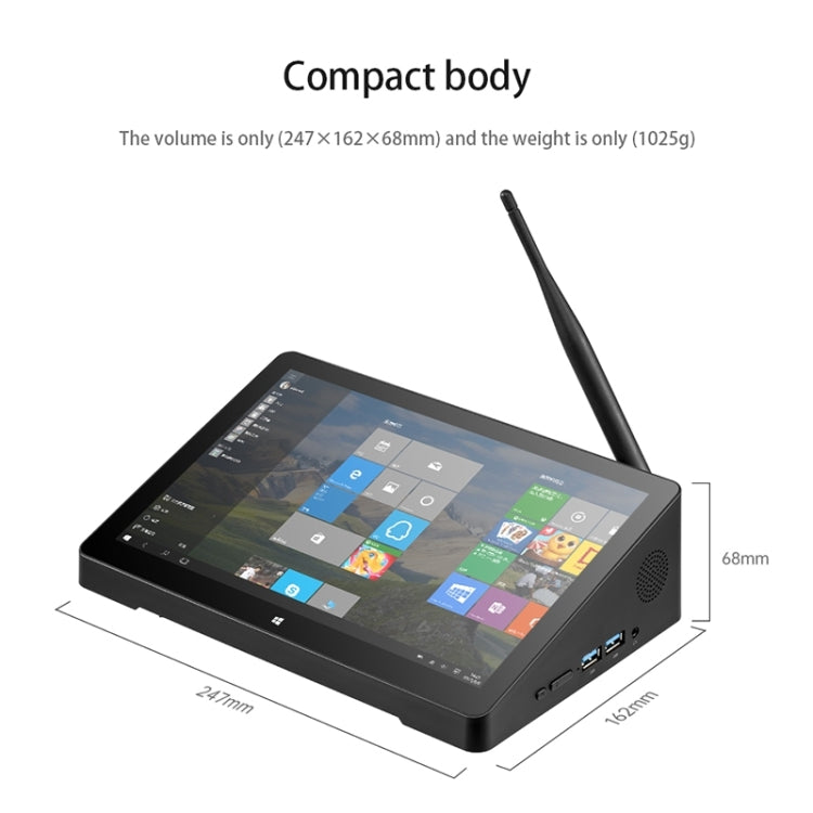 PiPo H10PRO All-in-One Mini PC, 10.1 inch, 16GB+128GB+512GB, Windows 11 Intel Alder Lake N100 Quad Core, US Plug