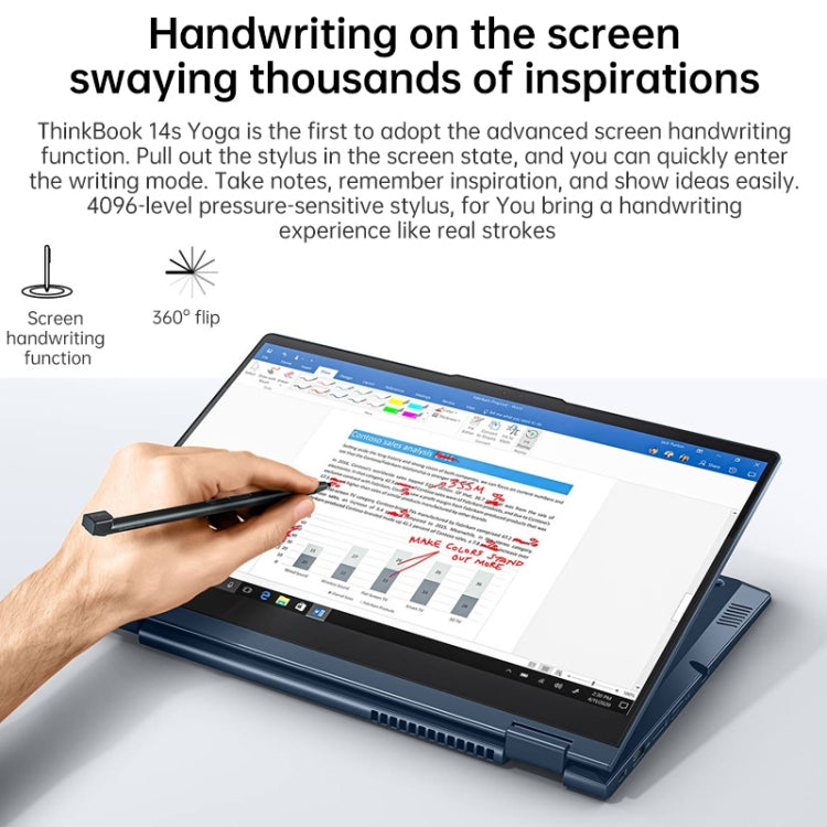 聯想 ThinkBook 14s Yoga 1JCD 14英寸觸控屏筆記本 16GB+512GB Windows10專業版 英特爾酷睿i5-1135G7四核 支持WiFi 6/藍牙/HDMI 美規