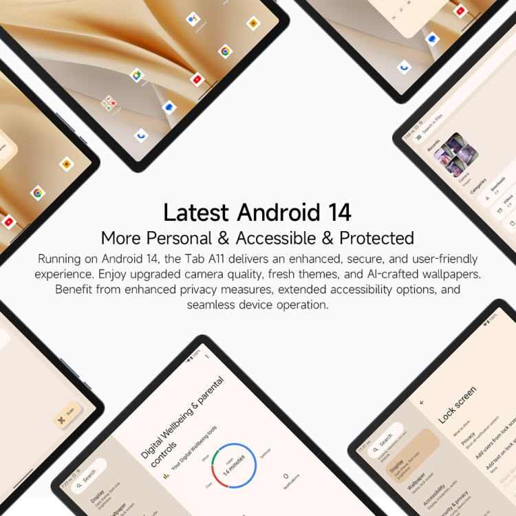 歐樂風 Tab A11 平板，6GB+256GB，11英寸安卓14 紫光展銳T620八核 4G網絡，歐規