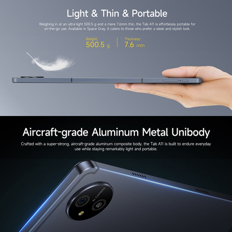 歐樂風 Tab A11 平板，6GB+256GB，11英寸安卓14 紫光展銳T620八核 4G網絡，歐規