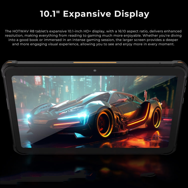 HOTWAV Tab R8 三防平板，4GB+128GB，10.1英寸安卓14 展訊T606八核 4G網絡，全球版支持谷歌商店，歐規