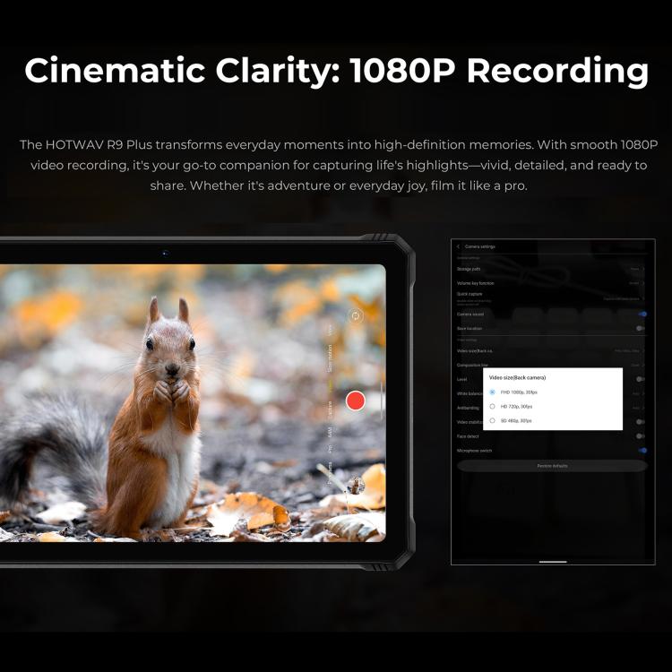 HOTWAV Tab R9 Plus三防平板，8GB+512GB，11英寸安卓14 紫光展銳T7280 八核 4G網絡，全球版支持谷歌商店，歐規