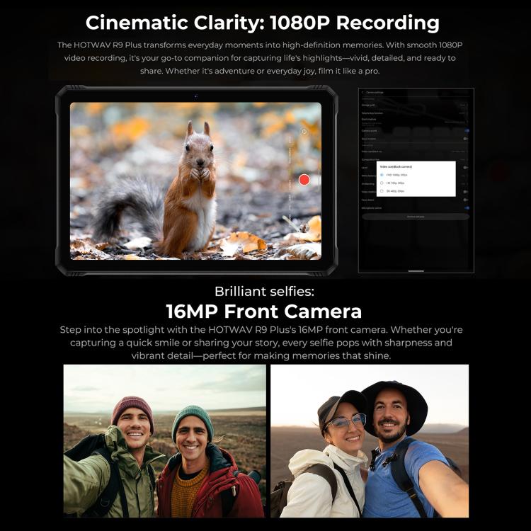 HOTWAV Tab R9 Plus三防平板，8GB+512GB，11英寸安卓14 紫光展銳T7280 八核 4G網絡，全球版支持谷歌商店，歐規