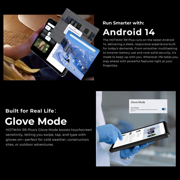 HOTWAV Tab R9 Plus三防平板，8GB+512GB，11英寸安卓14 紫光展銳T7280 八核 4G網絡，全球版支持谷歌商店，歐規