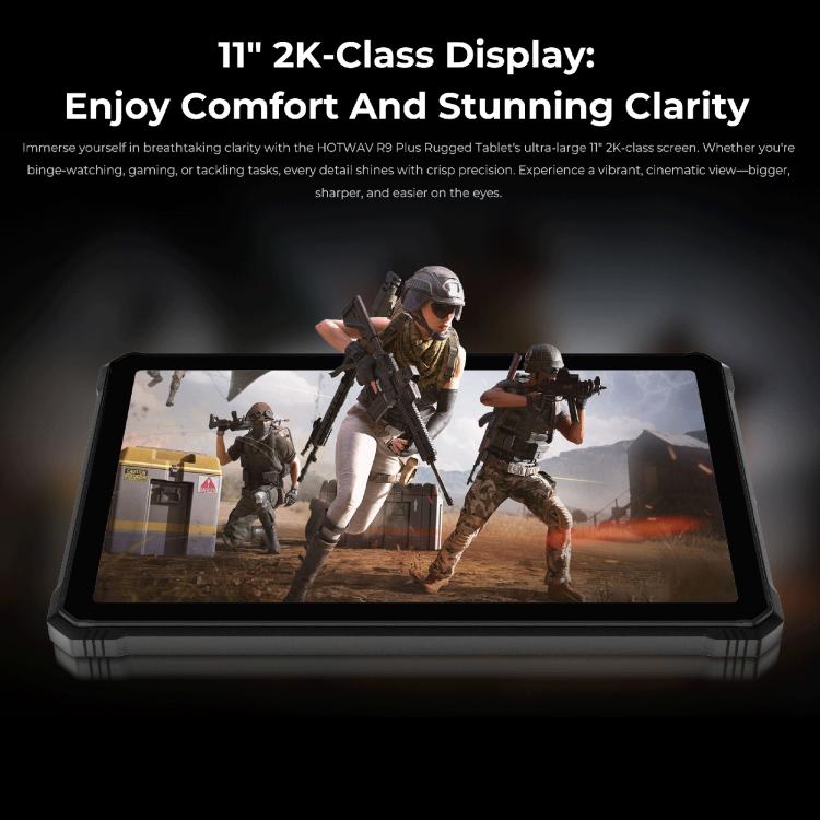 HOTWAV Tab R9 Plus三防平板，8GB+512GB，11英寸安卓14 紫光展銳T7280 八核 4G網絡，全球版支持谷歌商店，歐規