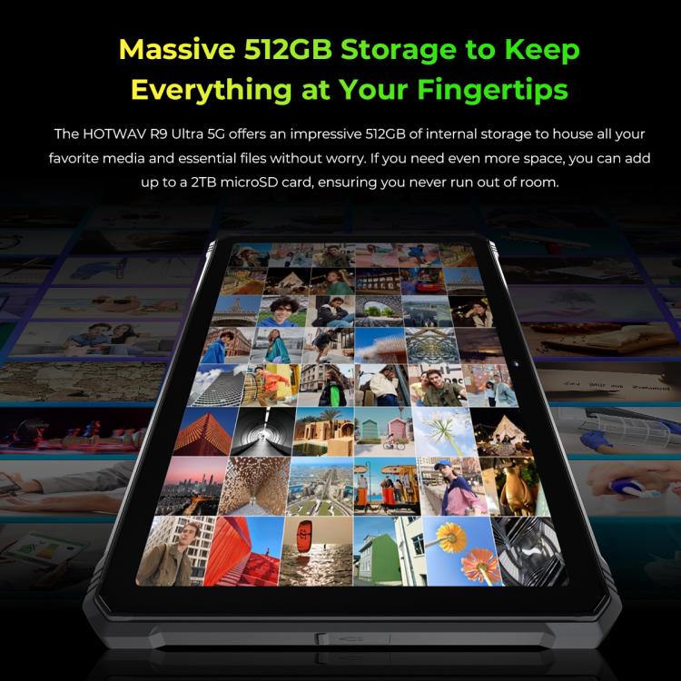 HOTWAV Tab R9 Ultra 三防平板，8GB+512GB，11英寸安卓15 紫光展銳T8200八核 5G網絡，全球版支持谷歌商店，歐規