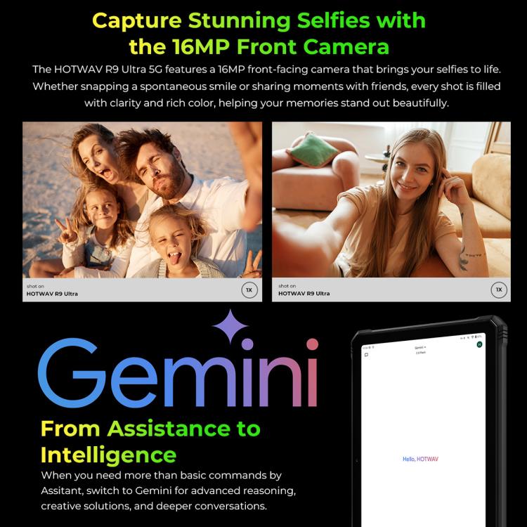 HOTWAV Tab R9 Ultra 三防平板，8GB+512GB，11英寸安卓15 紫光展銳T8200八核 5G網絡，全球版支持谷歌商店，歐規
