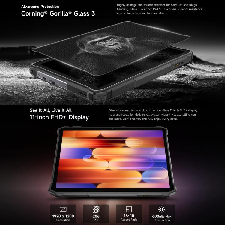 歐樂風 Armor Pad 5 Ultra 三防平板，12GB+512GB，11英寸安卓15 聯科發天璣7400X八核 5G網絡，歐規  , Armor Pad 5 Ultra