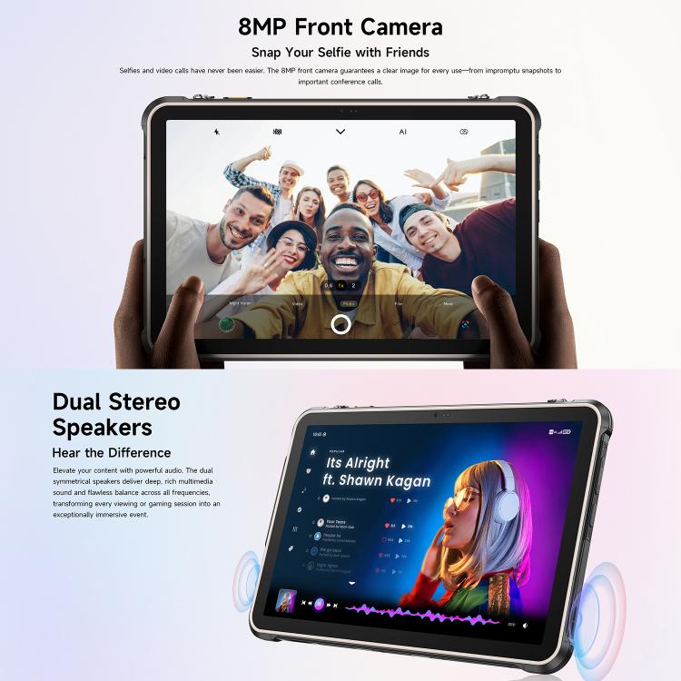 歐樂風 Rugking Pad 2 Pro 三防平板，8GB+128GB，10.1英寸安卓16 紫光展銳T7250八核 4G網絡，歐規  , 8GB+128GB