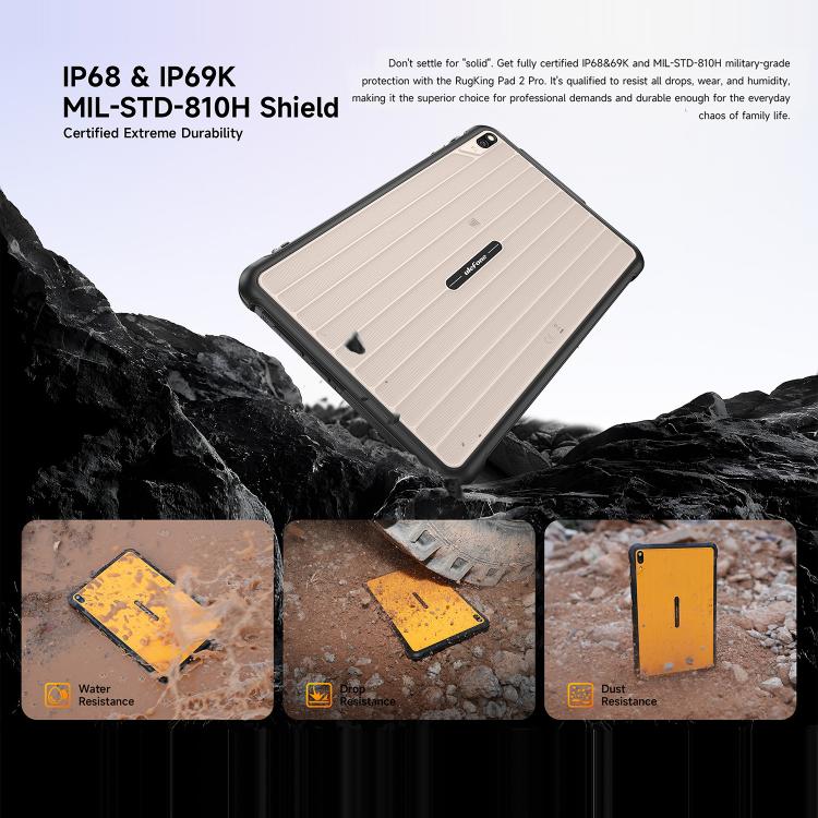 歐樂風 Rugking Pad 2 Pro 三防平板，8GB+128GB，10.1英寸安卓16 紫光展銳T7250八核 4G網絡，歐規  , 8GB+128GB