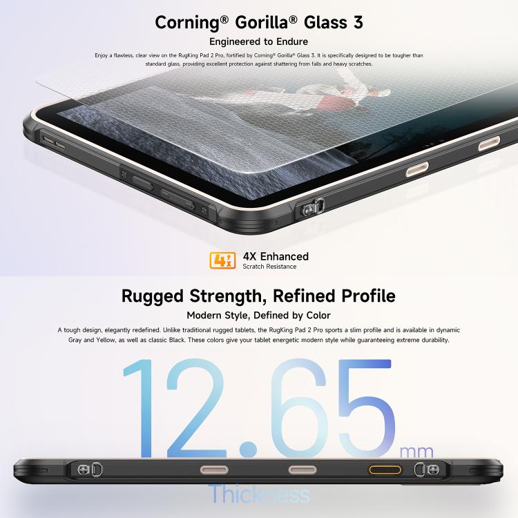 歐樂風 Rugking Pad 2 Pro 三防平板，8GB+128GB，10.1英寸安卓16 紫光展銳T7250八核 4G網絡，歐規  , 8GB+128GB