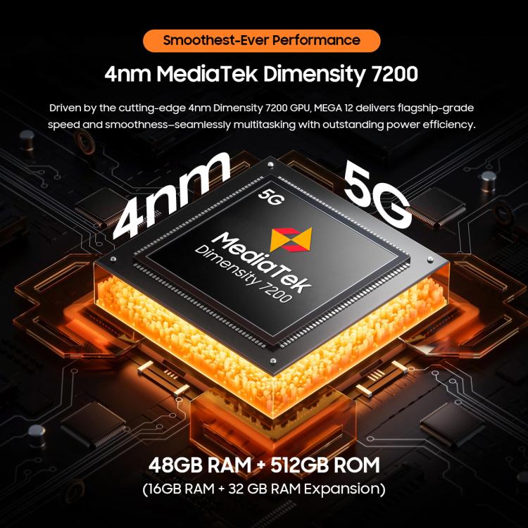 Blackview MEGA 12 12.2英寸5G平板, 12GB+256GB, 安卓16 天璣7200八核 全球版本自帶Google Play