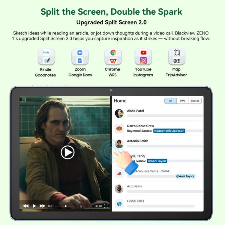 Blackview ZENO 1 8英寸4G平板, 6GB+256GB, 安卓15 紫光展銳T615八核 全球版本自帶Google Play