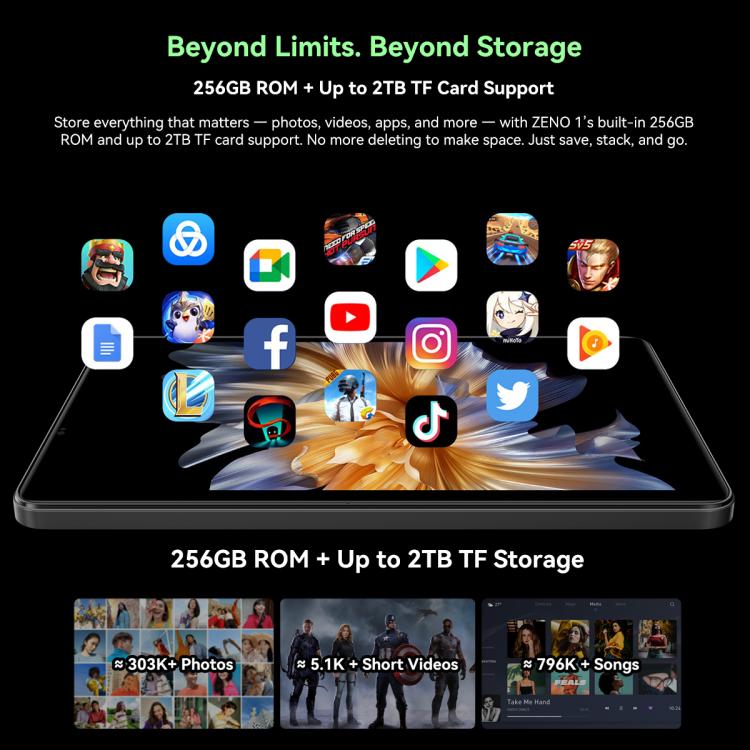 Blackview ZENO 1 8英寸4G平板, 6GB+256GB, 安卓15 紫光展銳T615八核 全球版本自帶Google Play