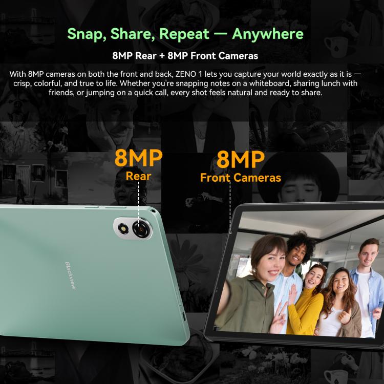 Blackview ZENO 1 8英寸4G平板, 6GB+256GB, 安卓15 紫光展銳T615八核 全球版本自帶Google Play