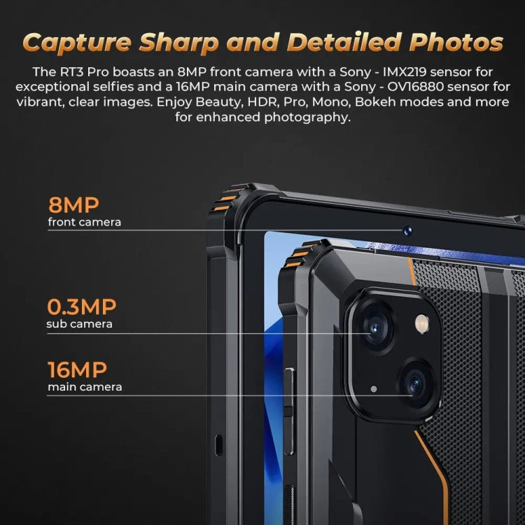 OUKITEL RT3 Pro 8英寸IP68/IP69K三防平板，4GB+128GB，安卓14 MediaTek G81八核 支持雙卡，4G網絡，歐規
