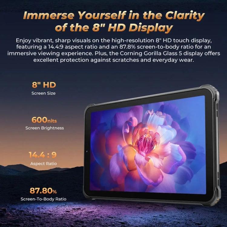 OUKITEL RT3 Pro 8英寸IP68/IP69K三防平板，4GB+128GB，安卓14 MediaTek G81八核 支持雙卡，4G網絡，歐規