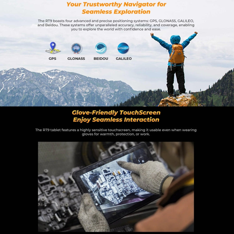 OUKITEL RT9 11英寸IP68/IP69K三防平板，6GB+256GB，安卓14 紫光展銳T606四核 支持雙卡，4G網絡，歐規