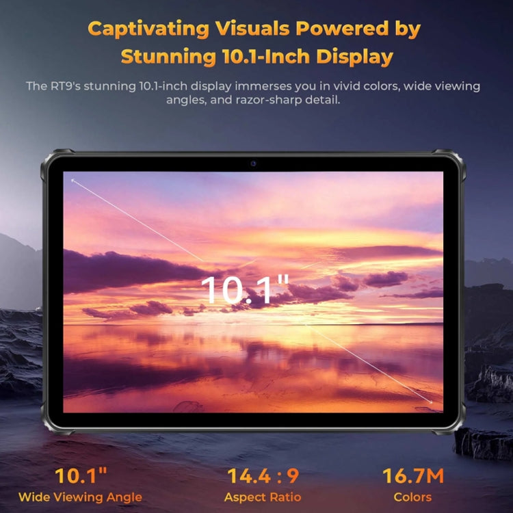 OUKITEL RT9 11英寸IP68/IP69K三防平板，6GB+256GB，安卓14 紫光展銳T606四核 支持雙卡，4G網絡，歐規