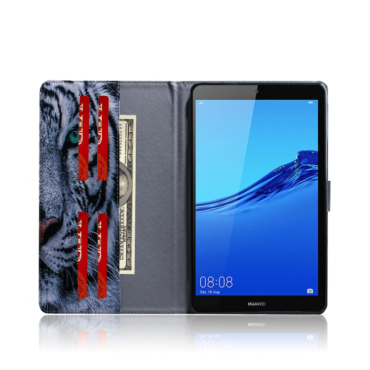 適用於華為 Huawei MediaPad M5 Lite 8 / 榮耀 Tab 5 老虎圖案左右開皮套 帶支架&卡槽&錢包