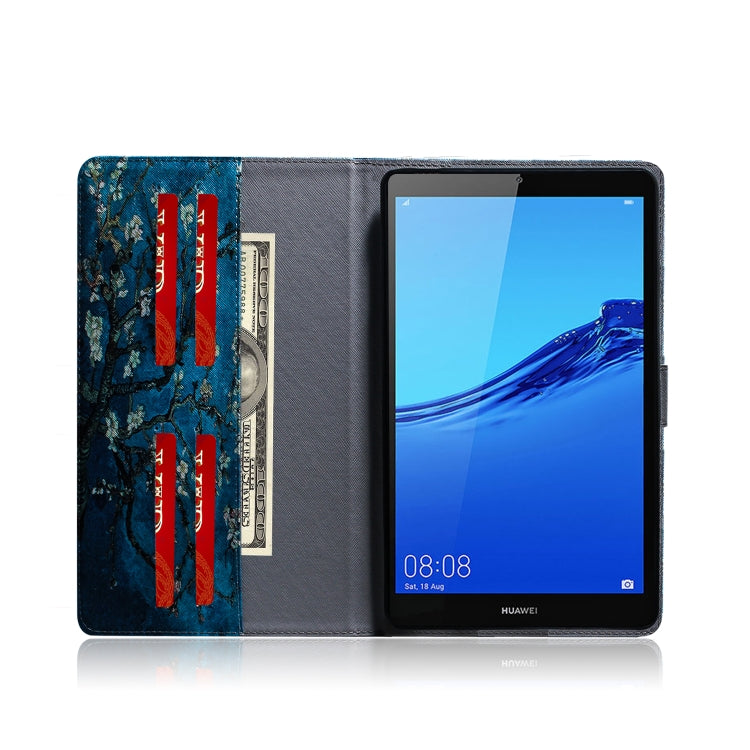 適用於華為 Huawei MediaPad M5 Lite 8 / 榮耀 Tab 5 杏花圖案左右開皮套 帶支架&卡槽&錢包