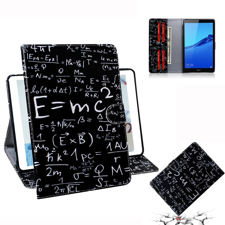 適用於華為 Huawei MediaPad M5 Lite 8 / 榮耀 Tab 5 公式圖案左右開皮套 帶支架&卡槽&錢包