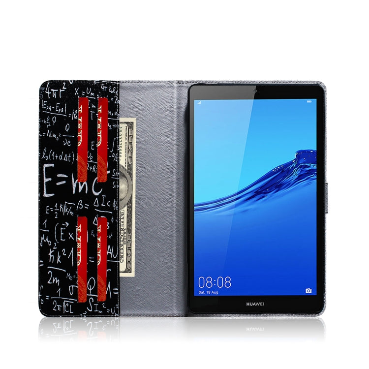 適用於華為 Huawei MediaPad M5 Lite 8 / 榮耀 Tab 5 公式圖案左右開皮套 帶支架&卡槽&錢包