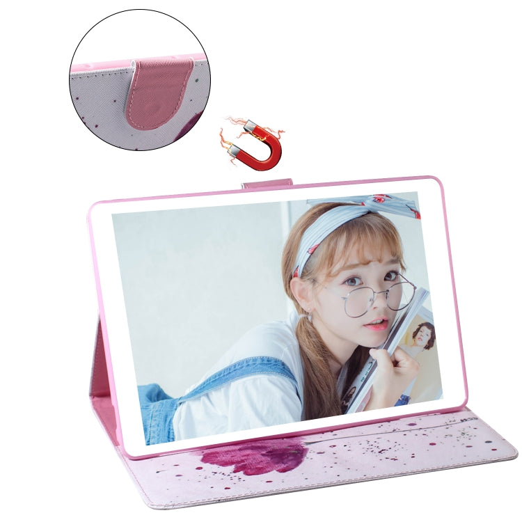 適用於華為 Huawei MediaPad M5 Lite 8 / 榮耀 Tab 5 紫蘭花圖案左右開皮套 帶支架&卡槽&錢包