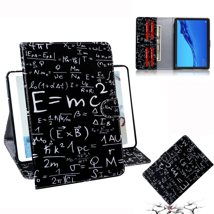 適用於華為 Huawei MediaPad M5 Lite 10.1 公式圖案左右開皮套 帶支架&卡槽&錢包