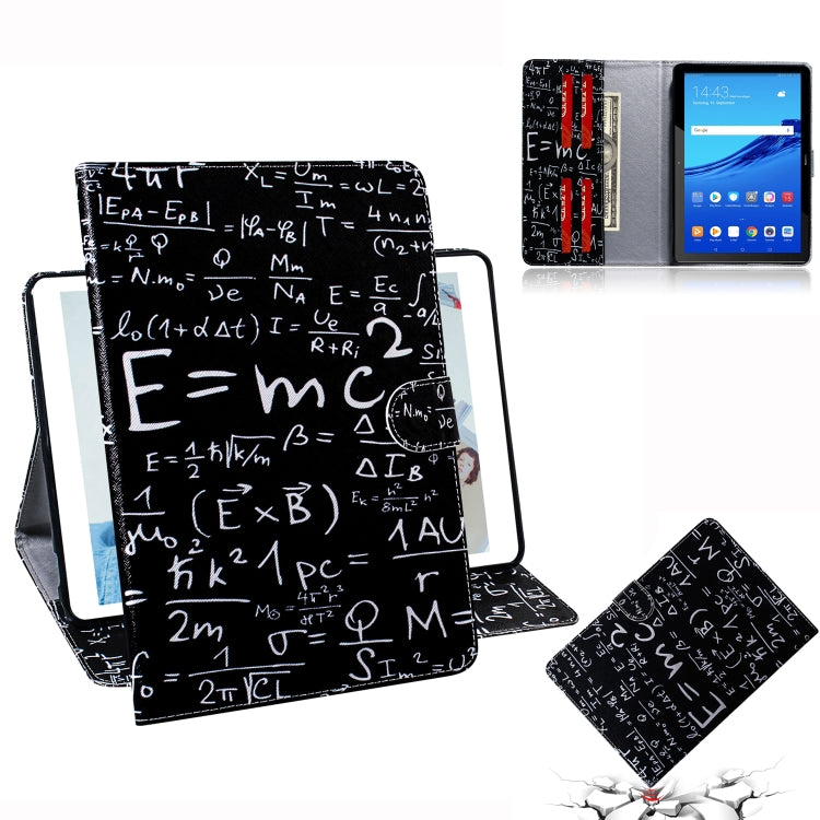 適用於華為 Huawei MediaPad T5 公式圖案左右開皮套 帶支架&卡槽&錢包