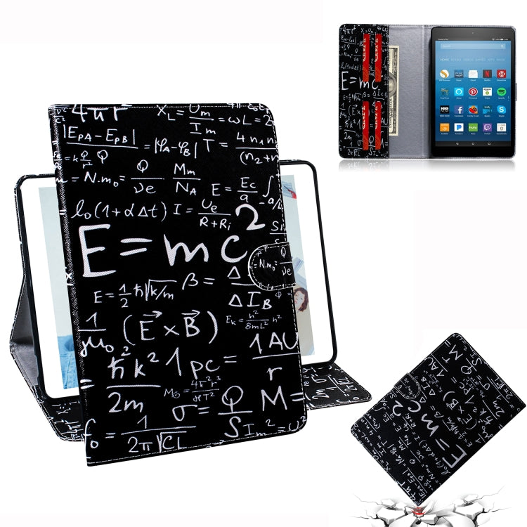 亞馬遜 Kindle Fire HD 8 2015/2016/2017/2018  公式圖案左右開皮套 帶支架&卡槽&錢包