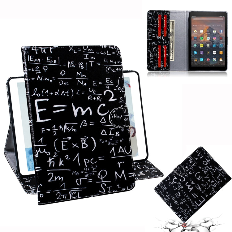 亞馬遜 Amazon Kindle Fire HD 10 2015/2017 公式圖案左右開皮套 帶支架&卡槽&錢包