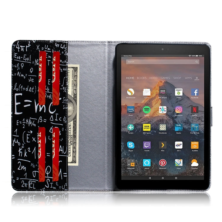 亞馬遜 Amazon Kindle Fire HD 10 2015/2017 公式圖案左右開皮套 帶支架&卡槽&錢包