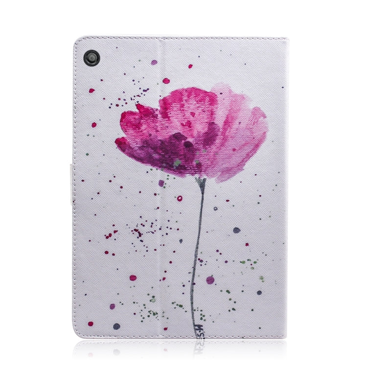 亞馬遜 Amazon Kindle Fire HD 10 2015/2017 紫蘭花圖案左右開皮套 帶支架&卡槽&錢包