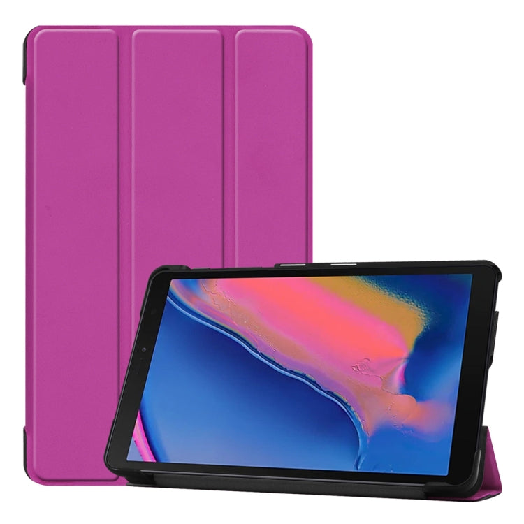適用於Galaxy Tab A 8.0  P205 / P200 卡斯特紋左右開平板皮套 帶三折支架