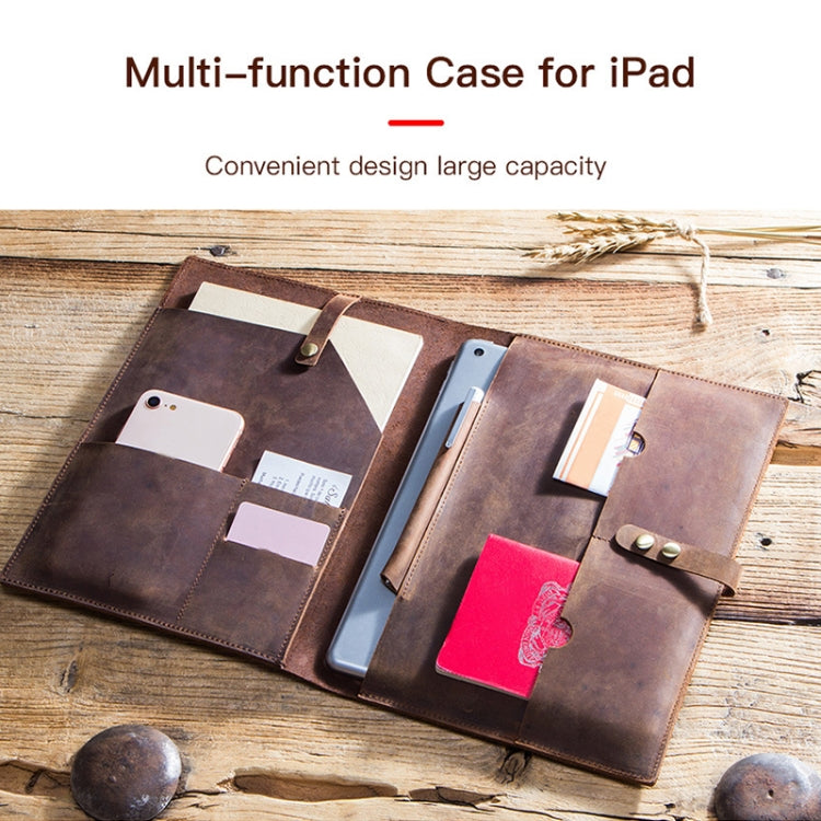 CF2002 適用於iPad Pro 10.5 inch 復古瘋馬紋搭扣多功能平板電腦保護皮套 帶手機/筆記本袋&卡槽, For iPad Pro 10.5 inch