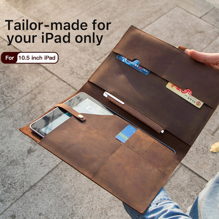 CF2002 適用於iPad Pro 10.5 inch 復古瘋馬紋搭扣多功能平板電腦保護皮套 帶手機/筆記本袋&卡槽, For iPad Pro 10.5 inch