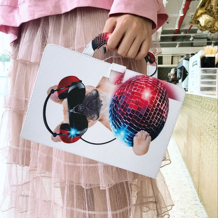 適用於華為 MediaPad M5 Lite 10 時尚狗圖案左右開皮套 帶支架&卡槽&錢包