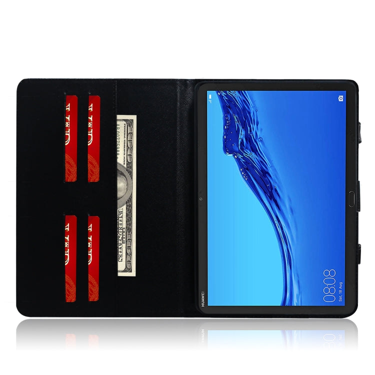 適用於華為 MediaPad M5 Lite 10 白老虎圖案左右開皮套 帶支架&卡槽&錢包