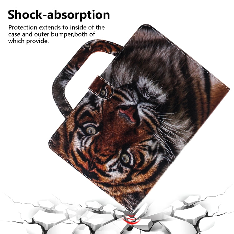 亞馬遜 Kindle Fire HD 8 2015/2016/2017/2018 東北虎圖案左右開皮套 帶支架&卡槽&錢包